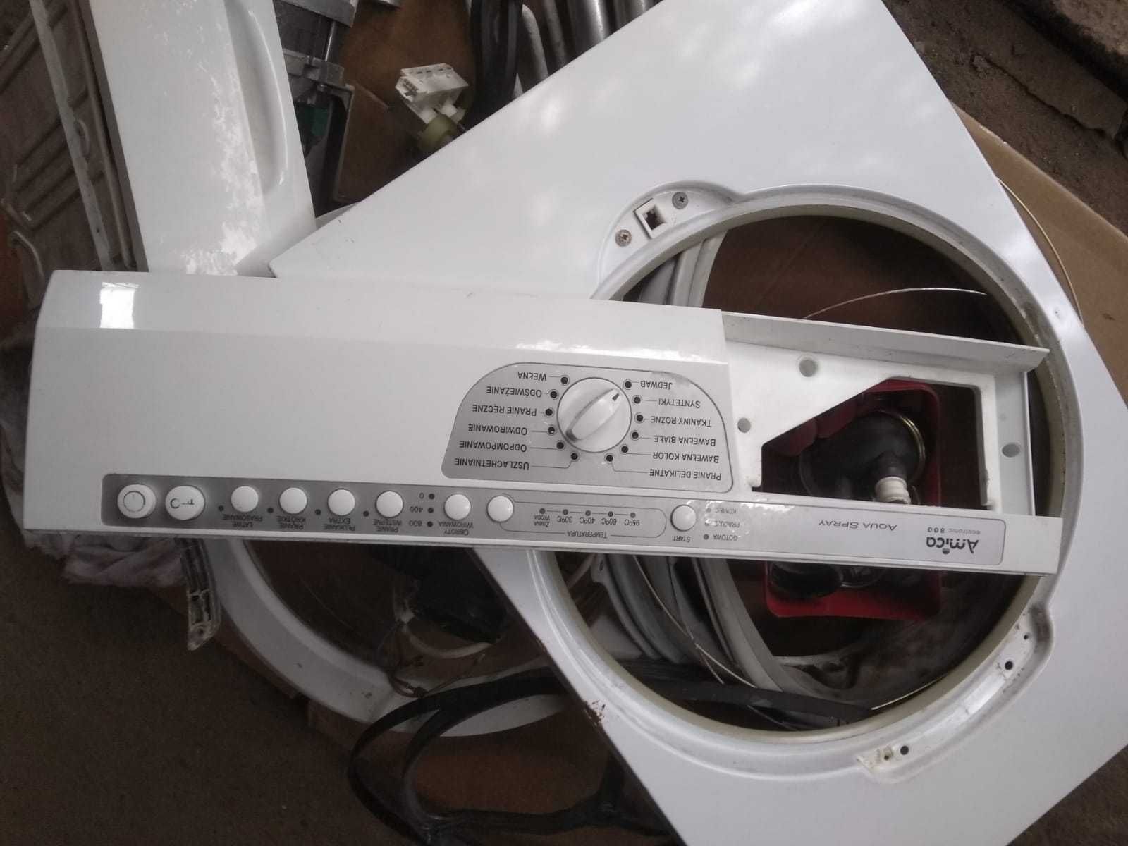 Pralka Amica PB458A420 silnik pasek szuflada blacha przód pompaFartuch