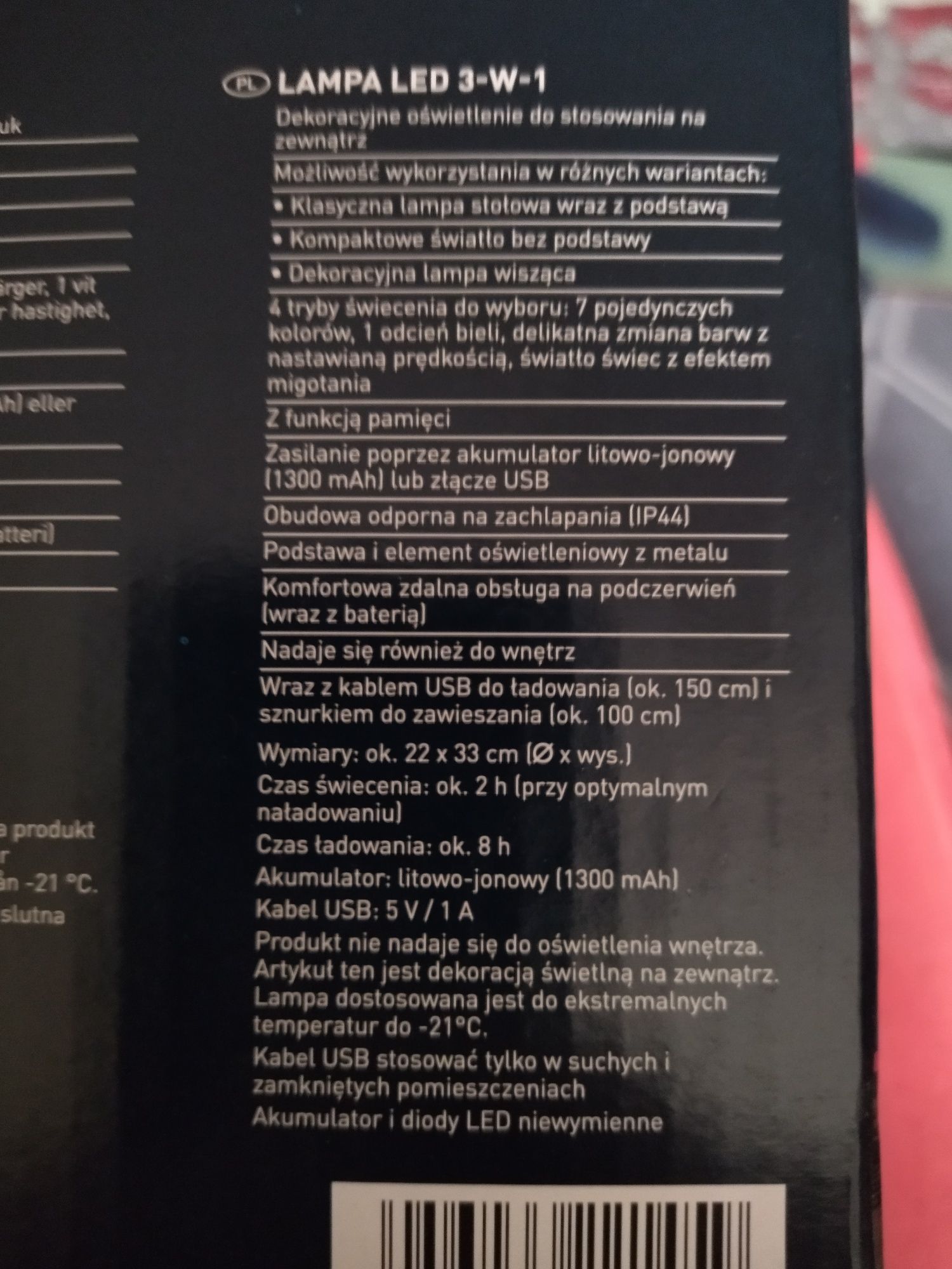 Lampa LED 3 w 1 -  Nowa ! Wysyłka InPost lub Poczta.