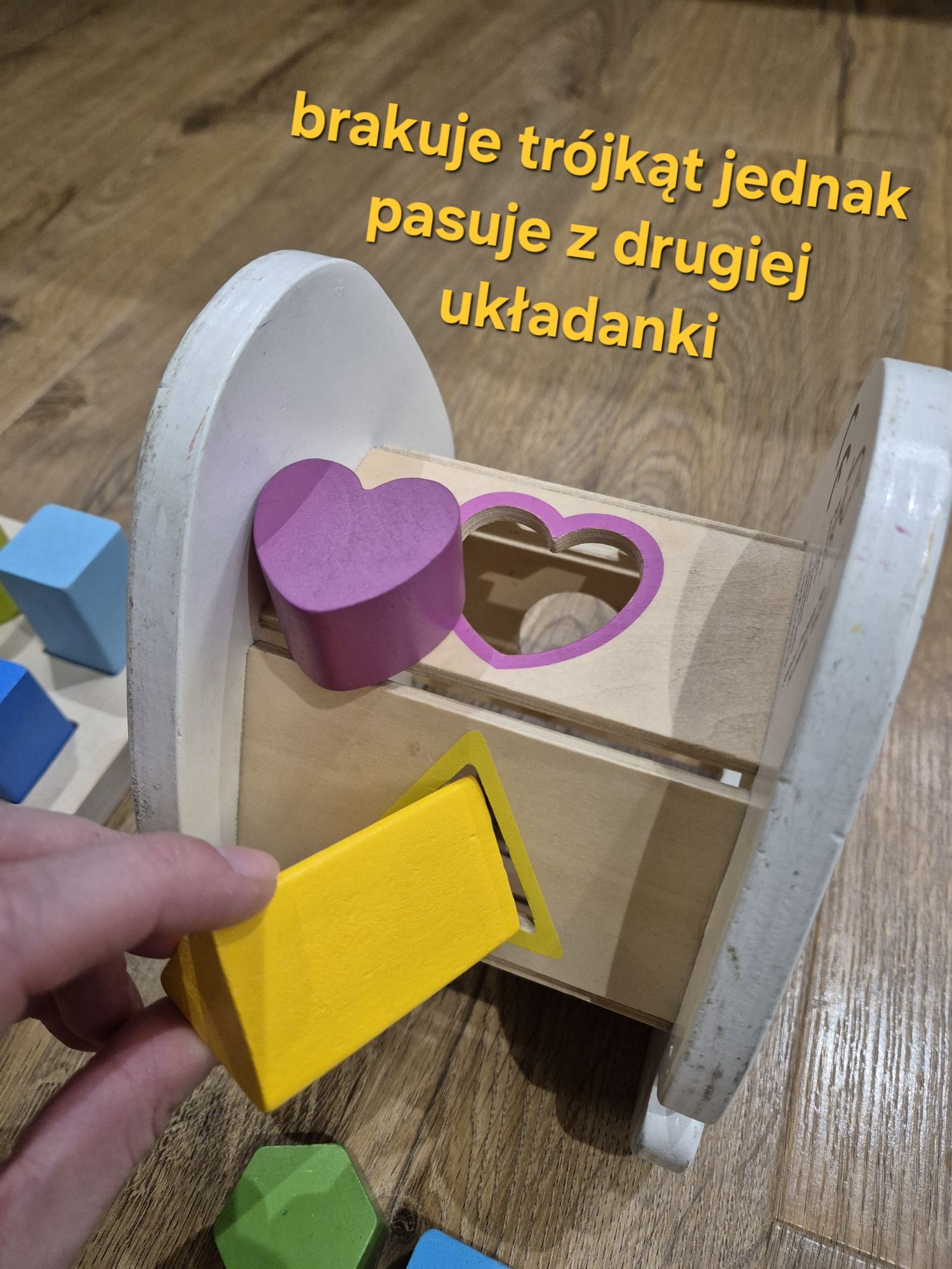 Drewniane układanki kształty Playtive + sorter Elefun