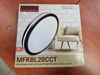 Oprawa sufitowa z regulowaną barwą 20w czarna plafon lampa ip65