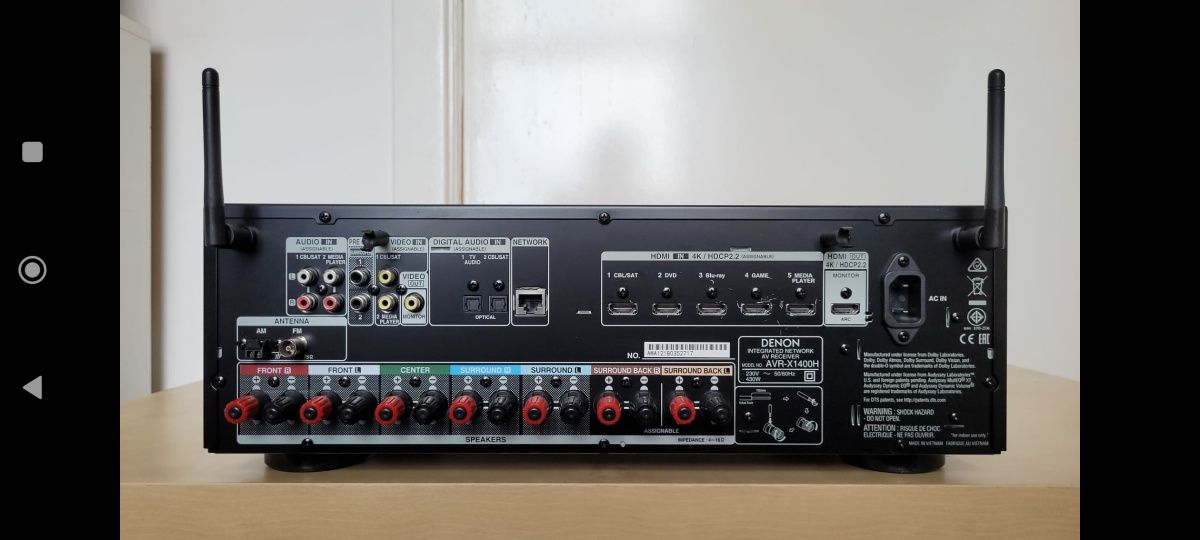 DENON AVR-X 1400 amplificador av com Atmos