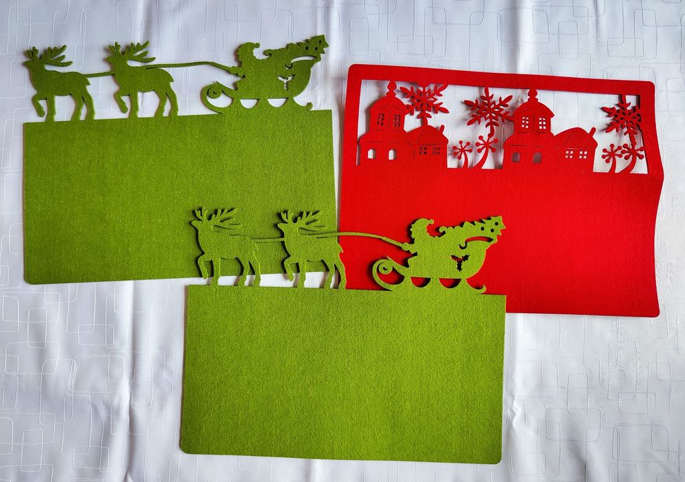 Zestaw filcowe podkładki świąteczne duże Boże Narodzenie