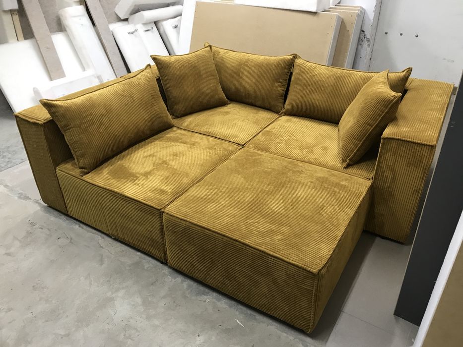 Narożnik rogówka kanapa modułowa Darmowa dostawa , szary sztruks poso