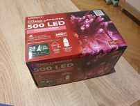 Lampki zewnętrzne led 500szt, różowe. IP44 28m.