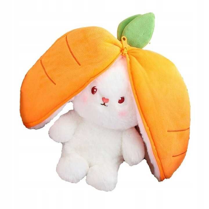 Maskotka KRÓLIK W Króliczek Zając Pluszak 20CM MARCHEWKA