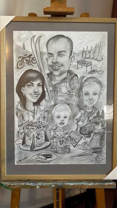 Шарж по фото! Портрет на день народження!  Гумористичний портрет!