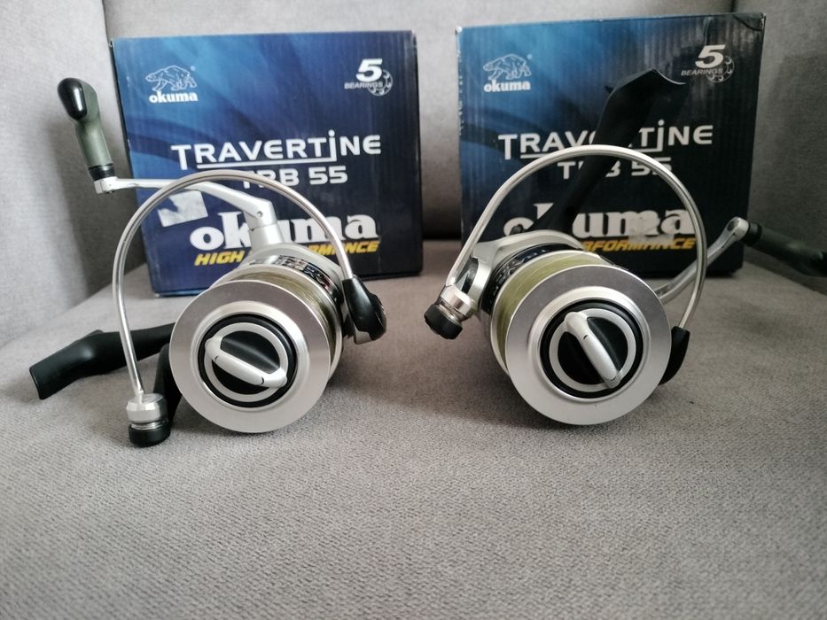 2x Okuma Travertine trb 55 kołowroteki z wolnym biegiem