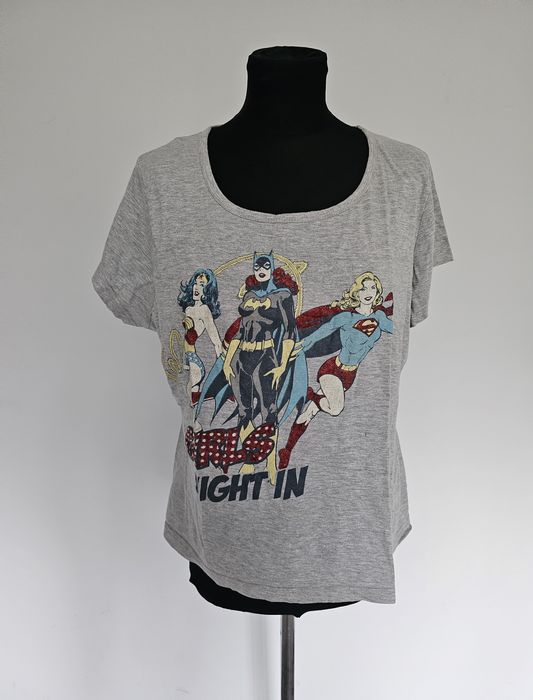 Szary t-shirt bawełniany Wonder Woman Marvel dc comics