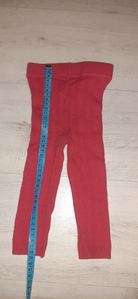 Ciepłe na wiosnę jesień legginsy rajstopowe getry r. 9-12 m-cy, 74-80