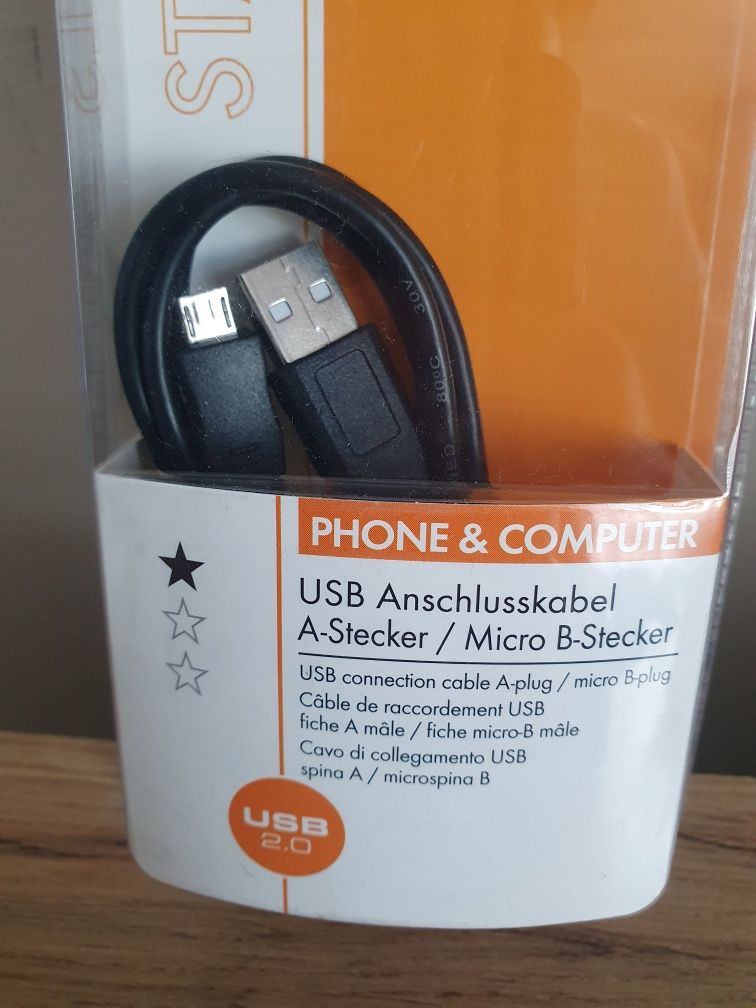 Kabel USB 2.0 A -Micro USB B Czarny