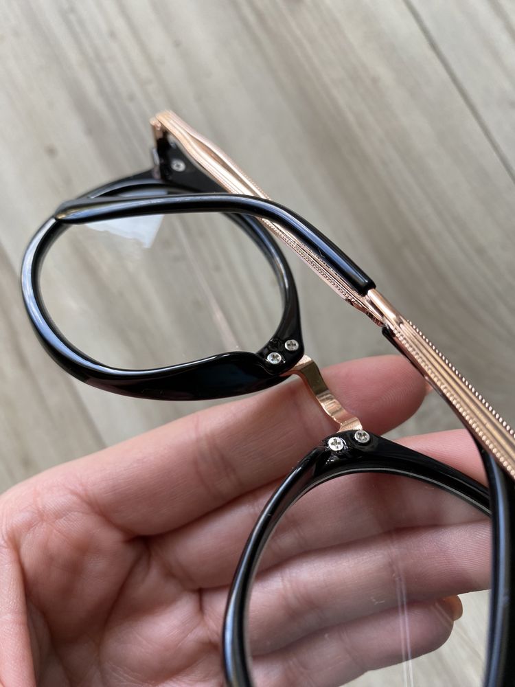 Nowe okulary zerówki czarno - złote Brylove