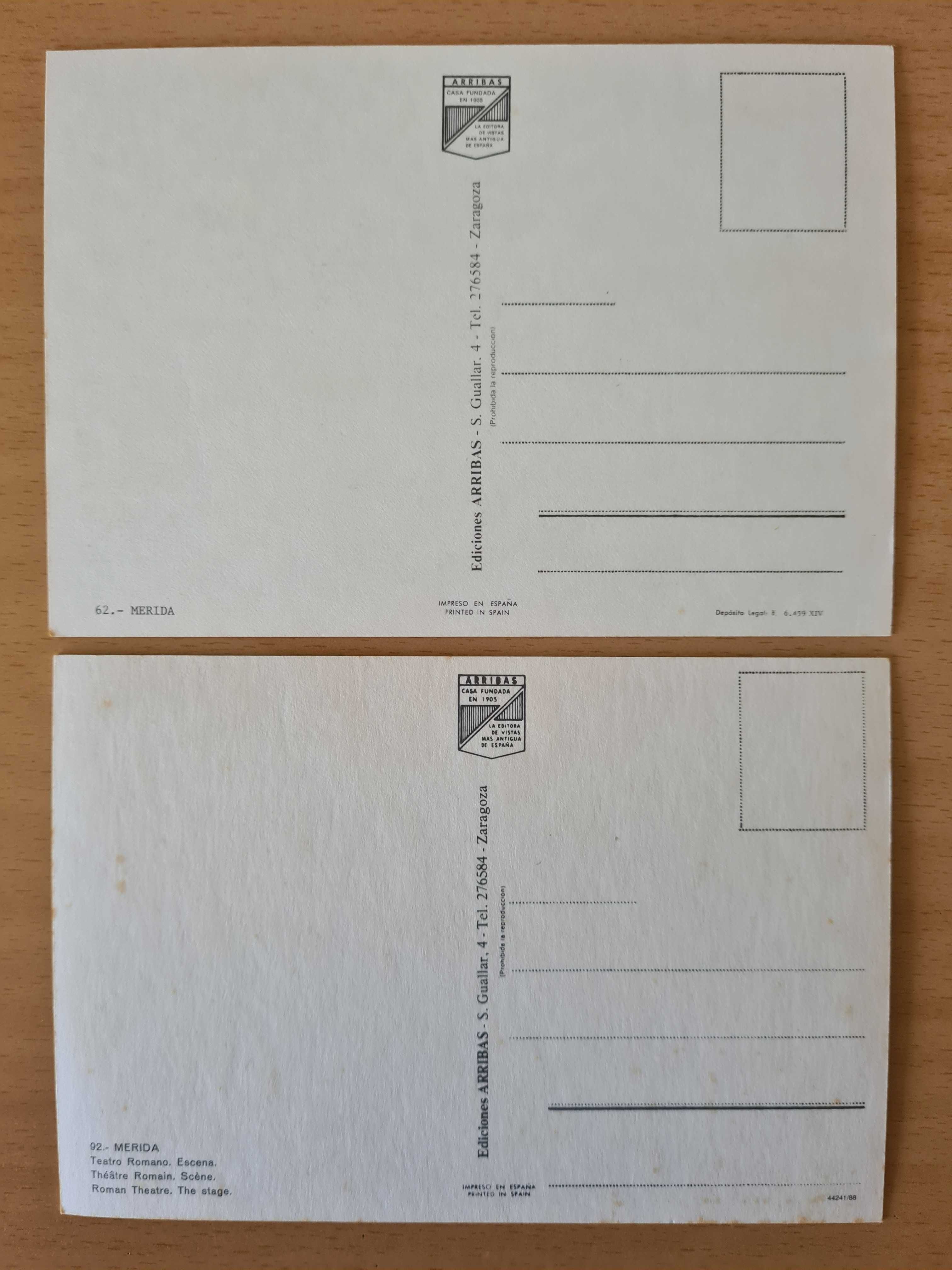 2 postais ilustrados de Mérida, Espanha