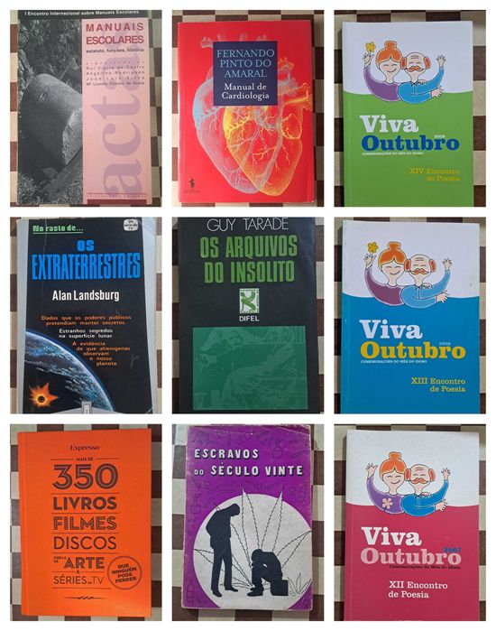 Conjunto lote 46 livros vários temas e géneros