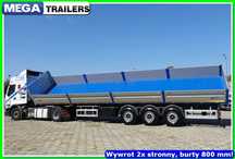 Mega 25 m³ wywrotka - platforma, 2-stronna, HARDOX 450 !!!  Do odbioru !!! Burty aluminiowe 800 mm, plandeka, wywrotka prawo-lewo!