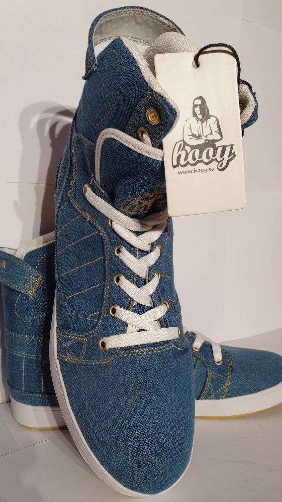 Buty nowe jeansowe Hooy Genee za kostkę rozmiar 42