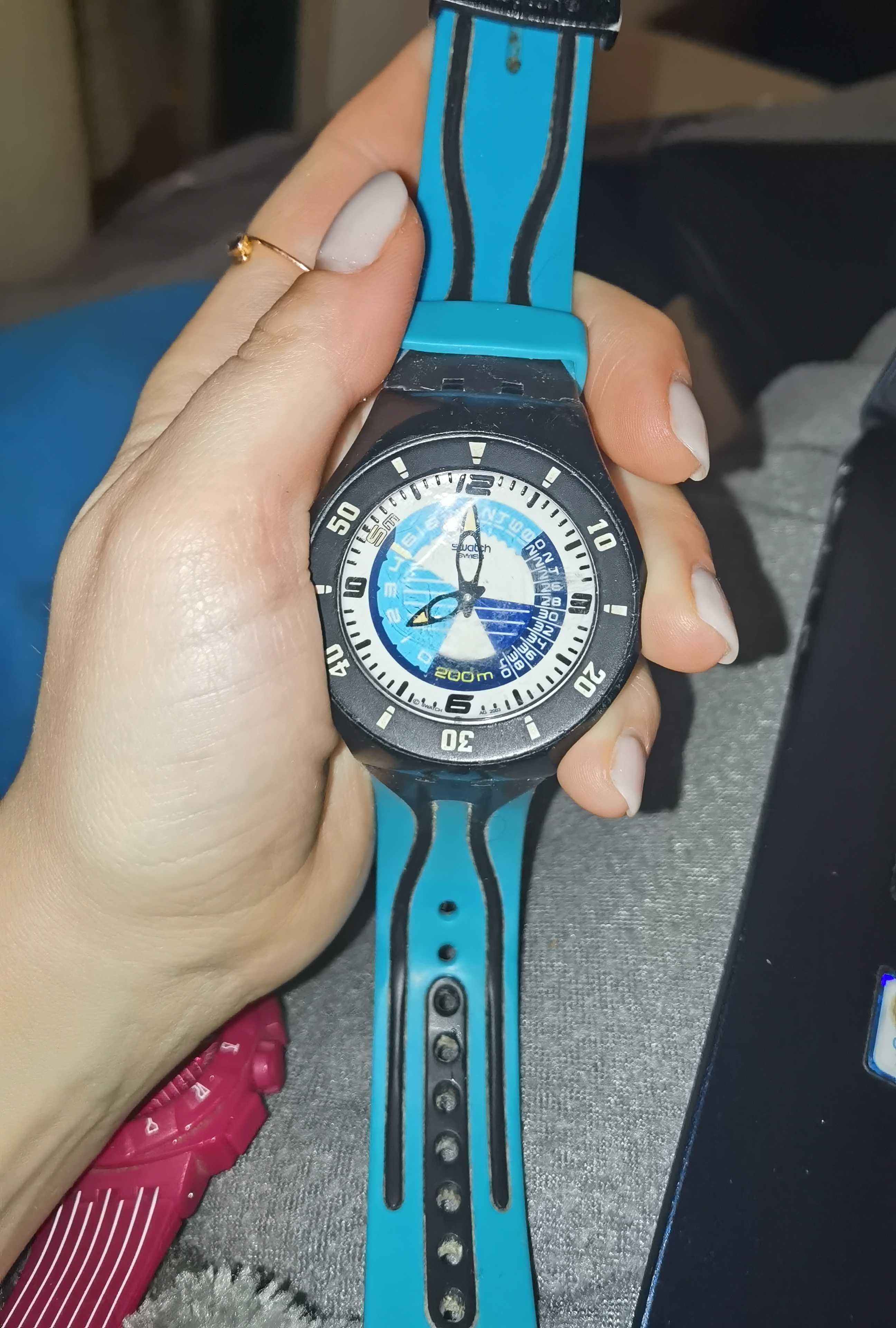 Relógio Swatch SWISS | Azul, Laranja e Rosa