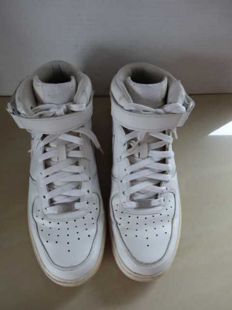 Buty NIKE AIR FORCE 1 Mid '07 roz 44 Skóra Białe Sportowe AF-1