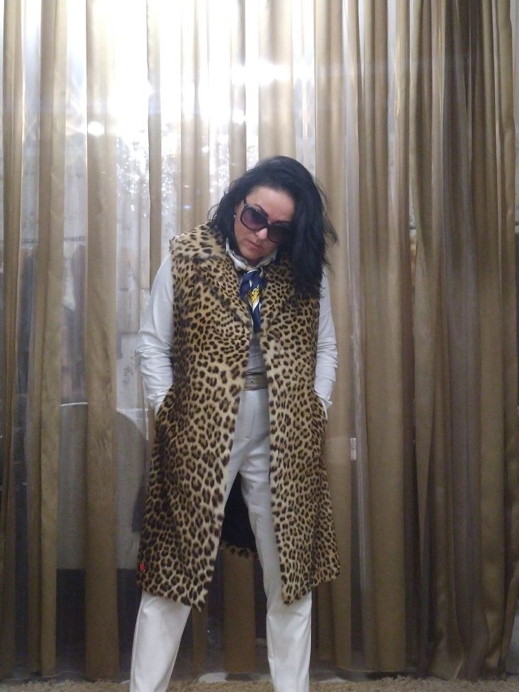 EuMereço! Colete pêlo autêntico de Leopardo