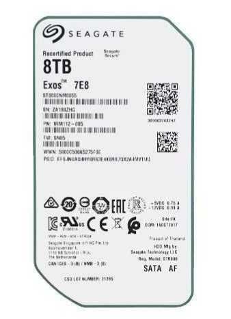 Seagate Exos 7E8 3.5  HDD 8TB 7200RMP ST8000NM0055