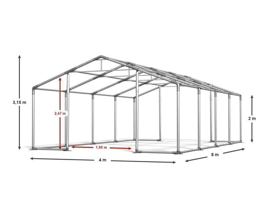 4x8x2m Namiot handlowy Namiot magazynowy Namiot całoroczny W SD