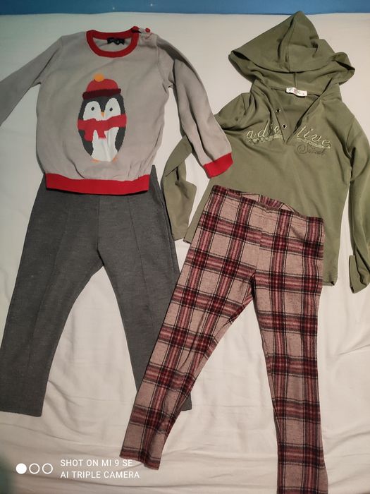 Zestaw getry, bluza, sweterek, 98,104 dla dziewczynki