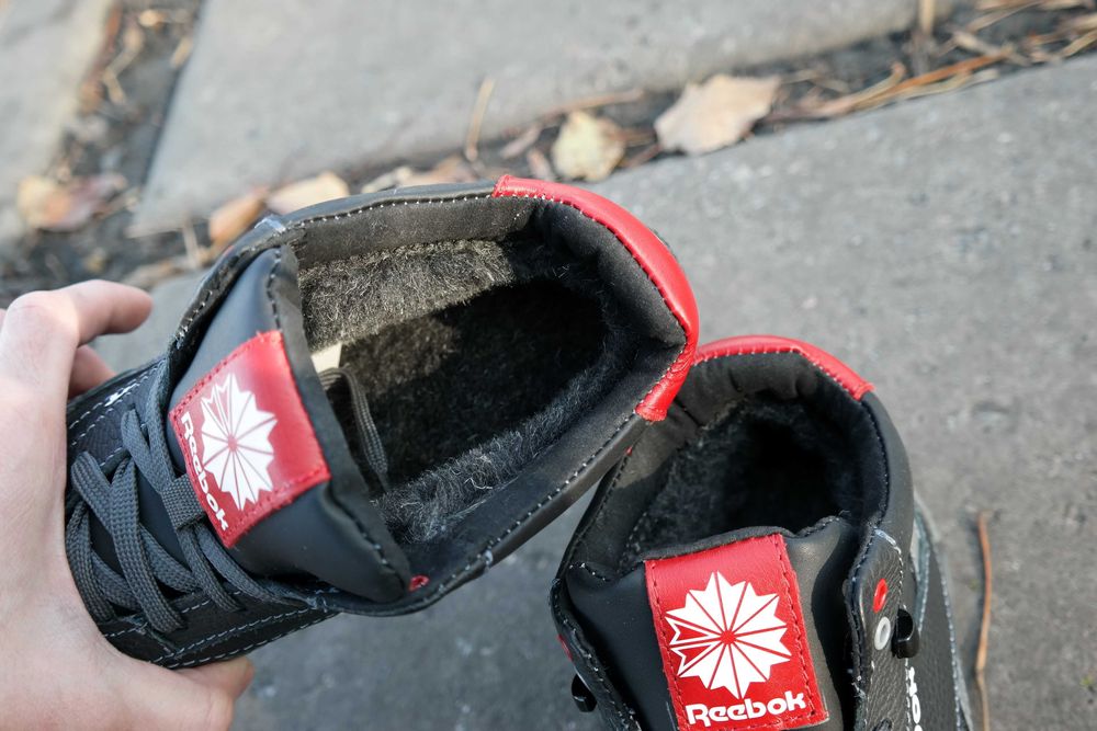 Кожаные мужские зимние кроссовки Reebok Зимові кросівки чоловічі
