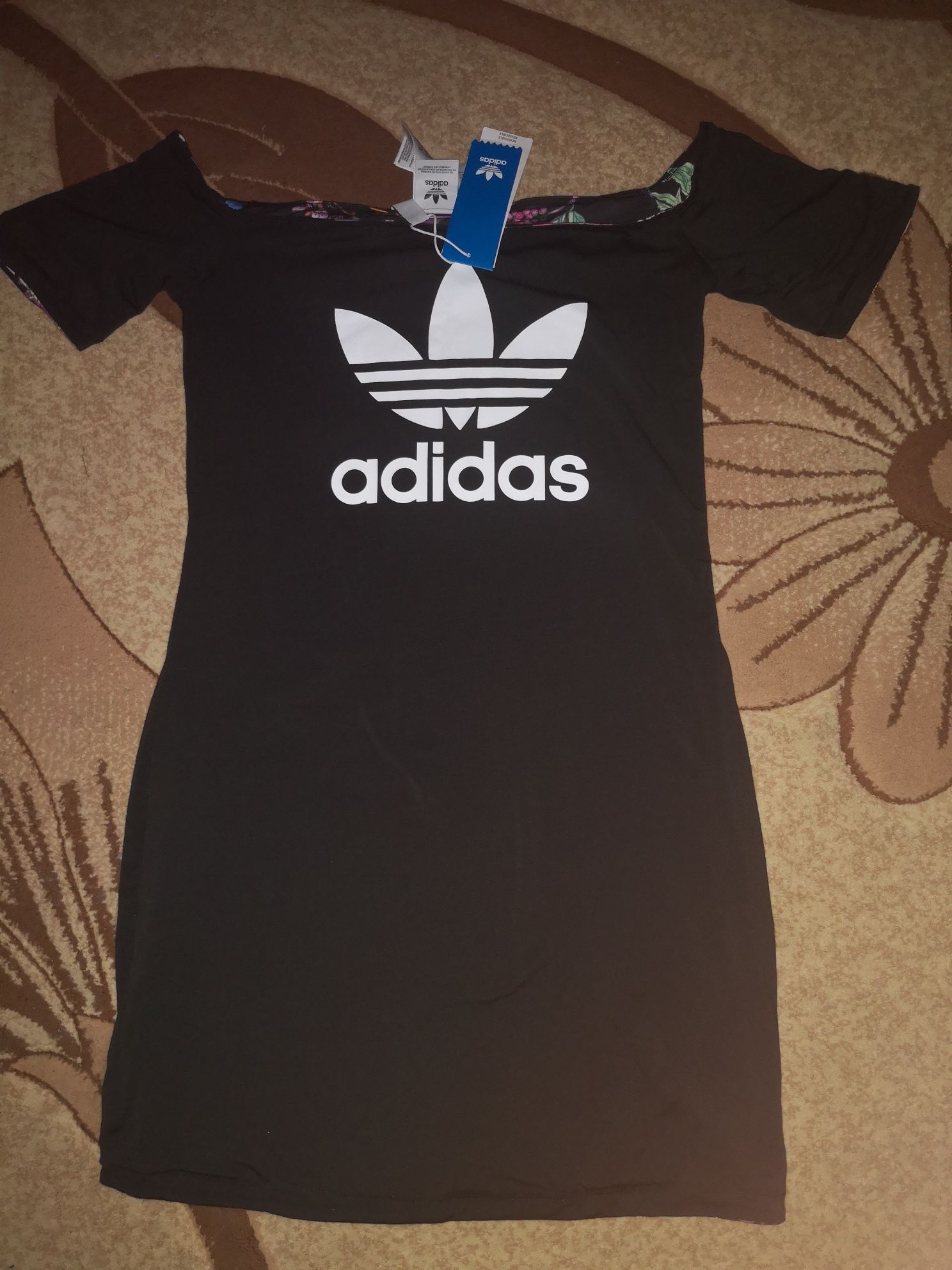 Nowa dwustronna sukienka ADIDAS w kwiaty , r. 38