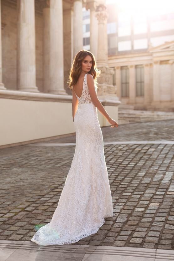 Свадебное платье с открепным шлейшом Luce Sposa Aglea