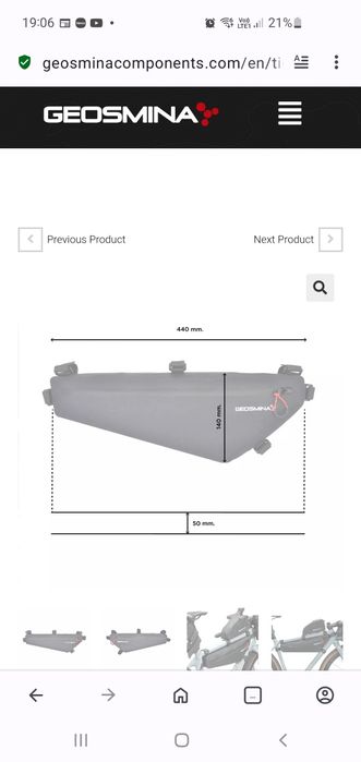 Torba pod ramę GEOSMINA Frame Bag Gravel 3l