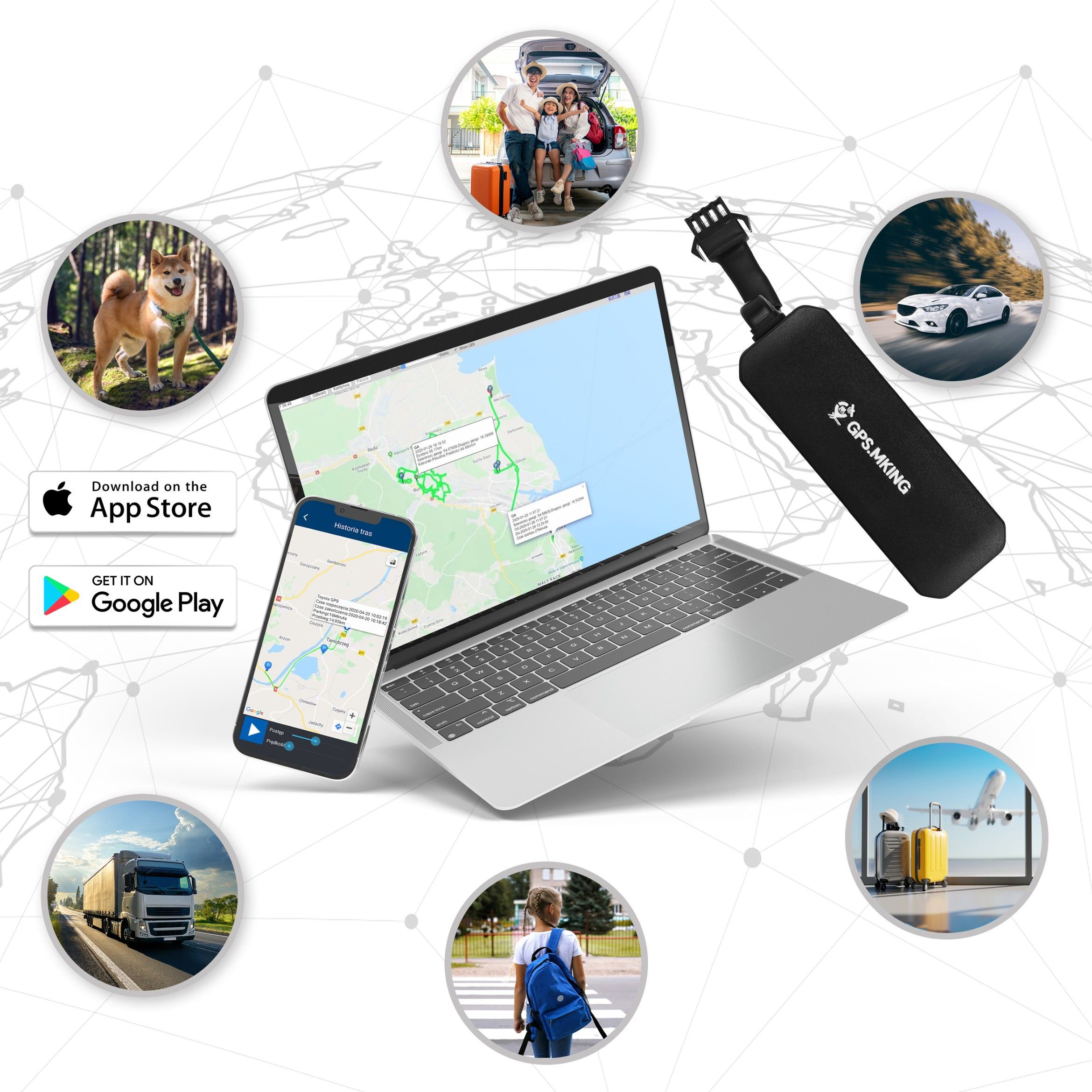 Lokalizator GPS  aplikacja śledzenie MKX10