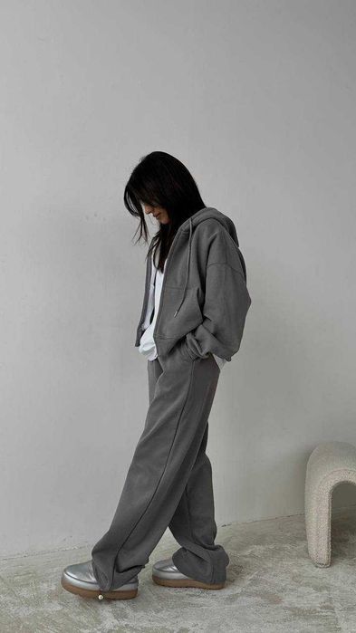 Костюм жіночий теплий фліс штани палаццо і худі | женский модель 1585