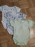 Body z krótkim rękawem 3szt r50/56