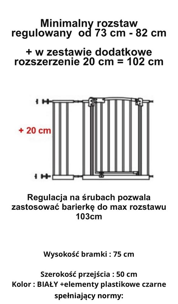 Sprzedam dwie barierki maxigate 93-102 cm