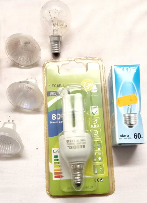 Lâmpadas novas e diversas, todo o lote (nº 11) por 5€