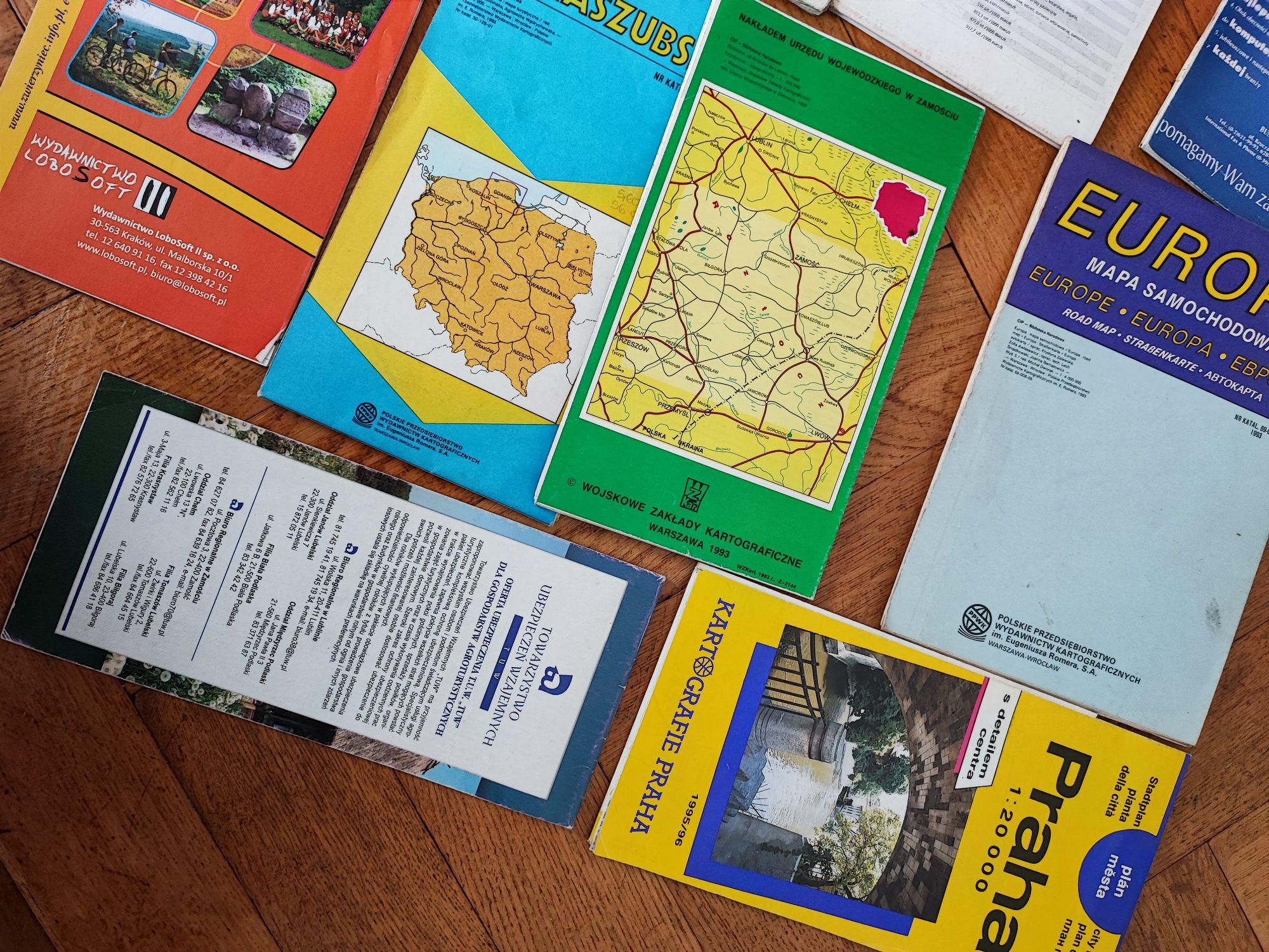 Mapy turystyczne i samochodowe głównie z lat 90tych Polska Szwajcaria