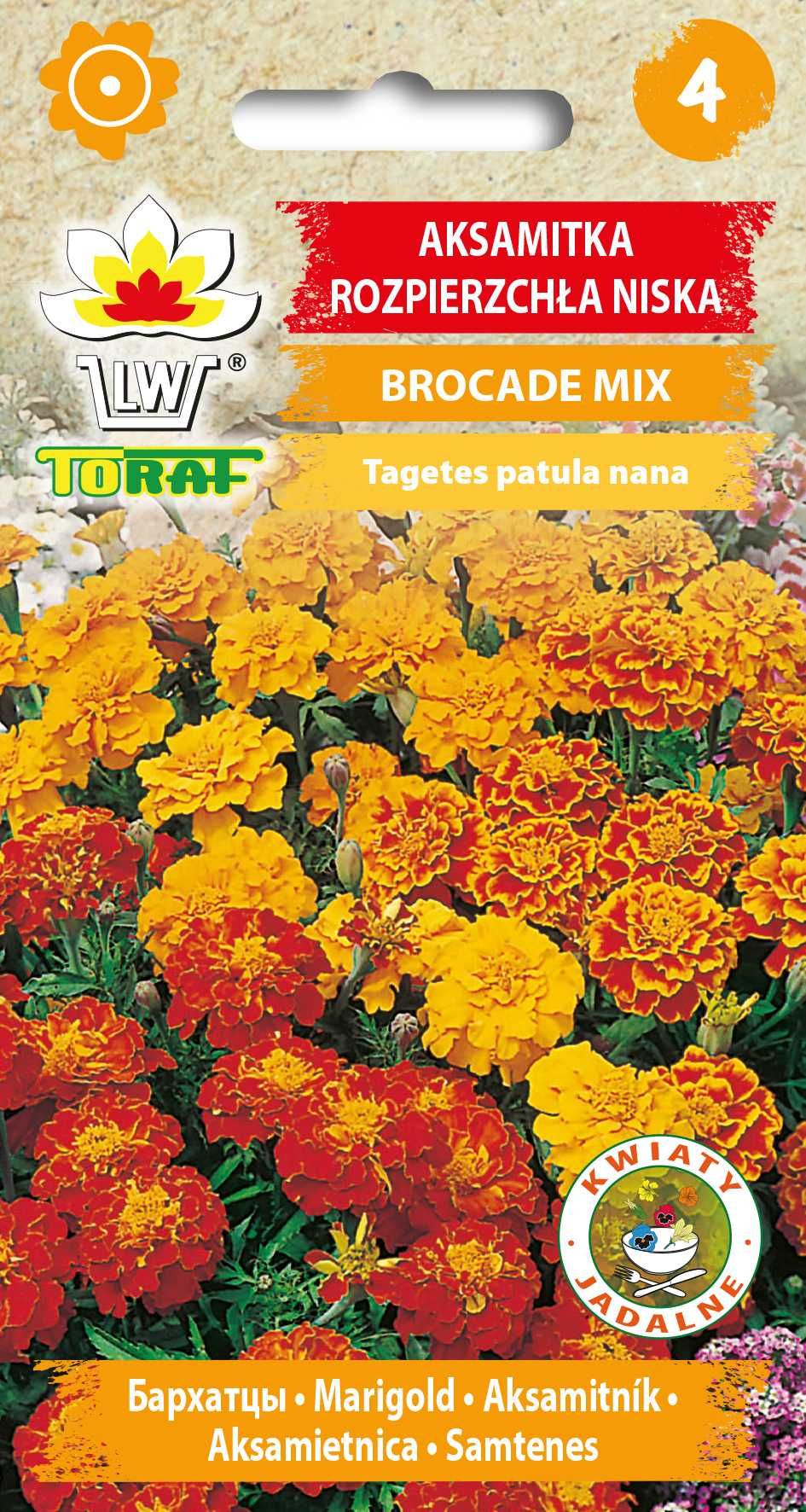 Aksamitka rozpierzchła niska Brocade mix 1g TORAF