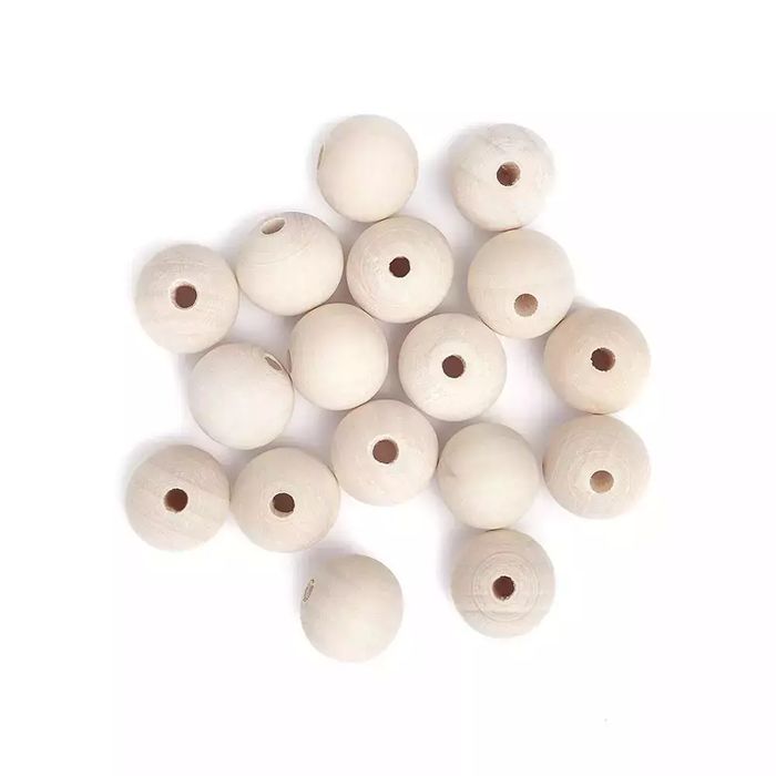 Koraliki drewniane 20 mm (18 sztuk). Dalprint