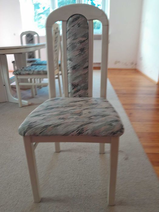 Biały stół + 6 krzeseł