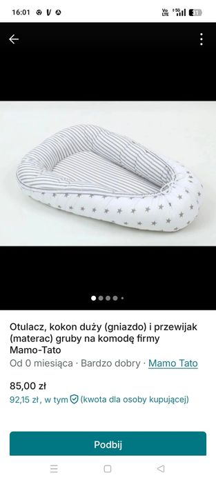 Duży otulacz, gniazdo, kokon Mamo Tato