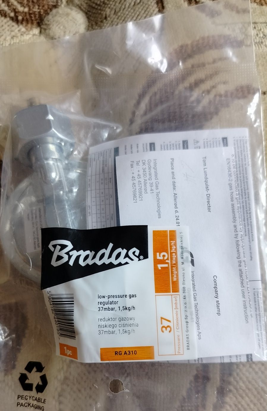 Reduktor do butli gazowej 11 kg