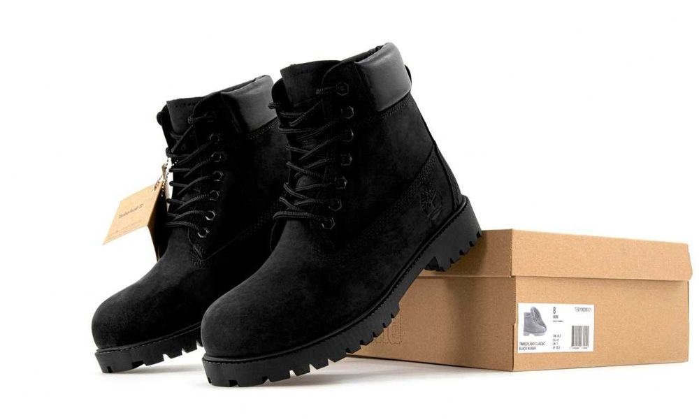 Черевики з хутром Timberland Black зимові