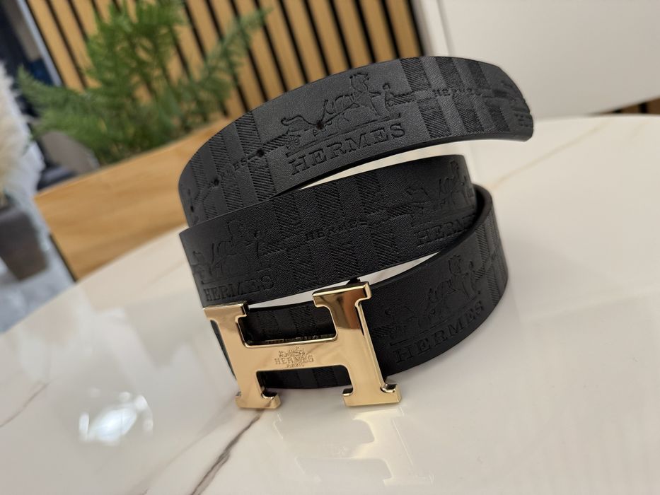 Pasek H Hermes Premium Monogram złoty