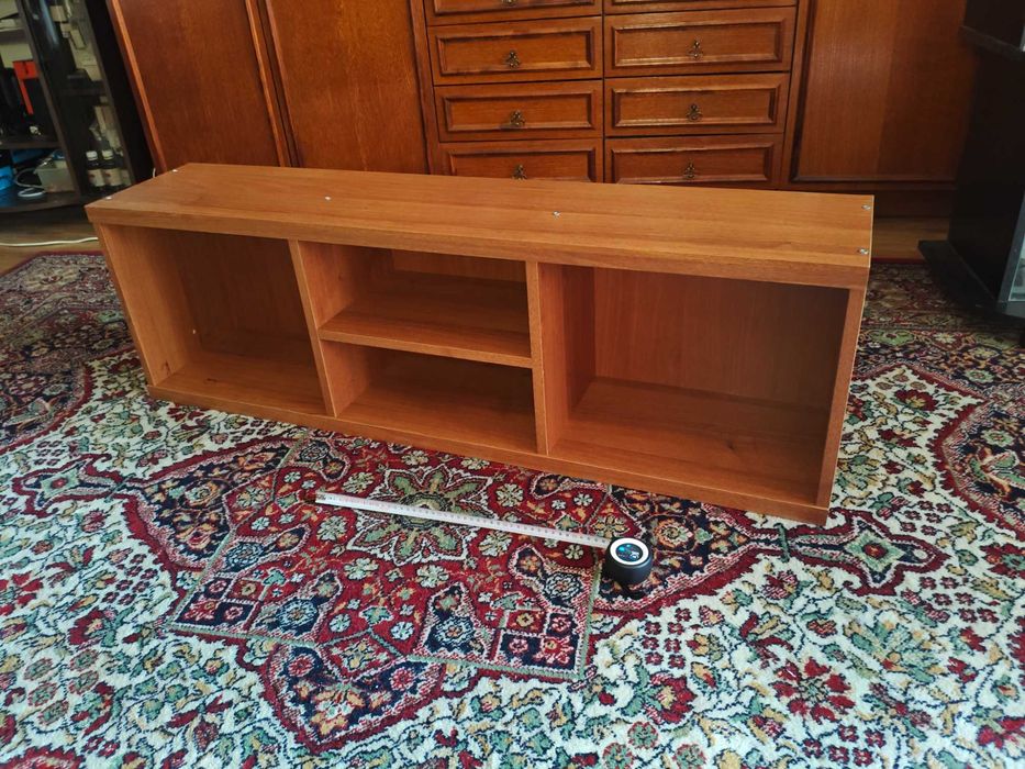 Полиця стелаж полка підвісна колір горіх 120 см х  38 см х 25,5 см