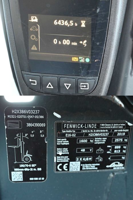 Wózek widłowy Linde E16-02 Triplex 547 cm 2019 rok Przesuw  FHP 446