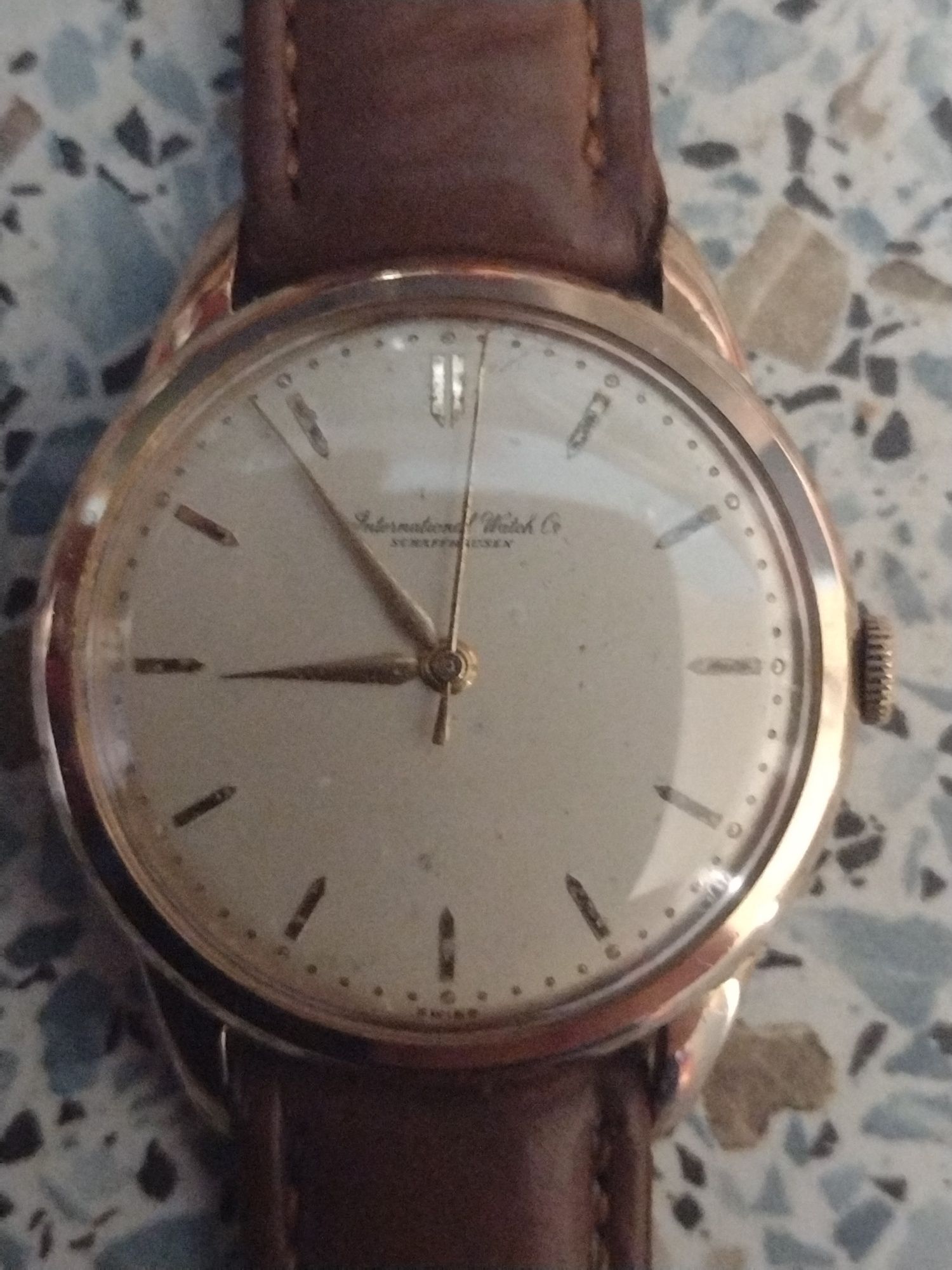 Złoty zegarek IWC 18k 36mm bez koronki