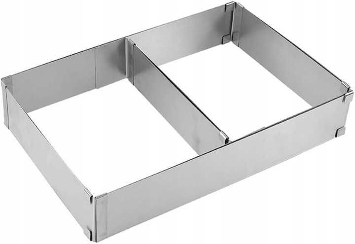 3000. Obręcz rant forma regulowana do pieczenia 27,5-52,5 x 18,5-34 cm