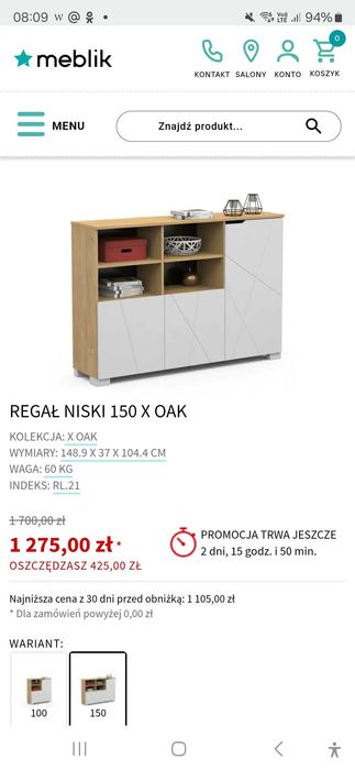 Regal/szafa niska Meblik