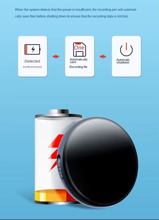 міні диктофон з автоматичним записом 4gb до 100 год, магніт!