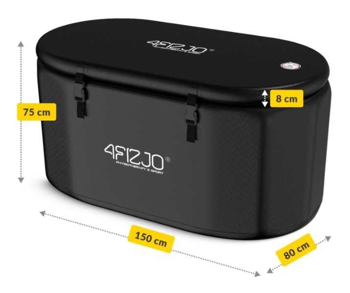 Dmuchana wanna lodowa do morsowania drop-stitch owalna 4FIZJO z tkanin