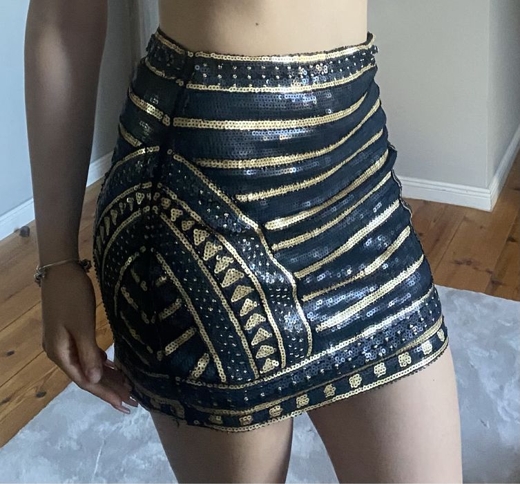 Krotka mini spodniczka cekinowa vinatge sylwetrowa imprezowa